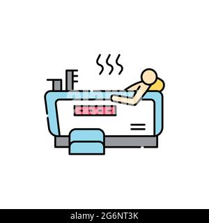 Medicinal bath olor line icon. Pictogram for web page, mobile app, promo. UI UX GUI design element. Editable stroke. Stock Vector