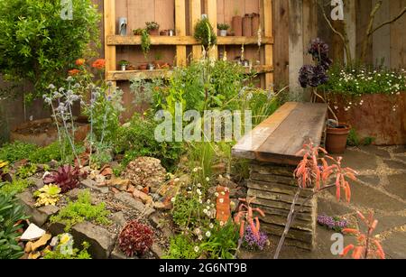 The Punk Rockery Garden at the Hampton Court Palace Garden Festival 2021 Stock Photo