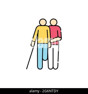 Rehabilitation olor line icon. Pictogram for web page, mobile app, promo. UI UX GUI design element. Editable stroke. Stock Vector