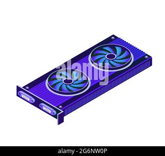 Single Video card of digital technology video electronic equipment Stock Vector