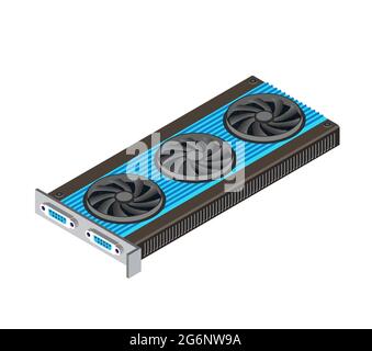 Single Video card of digital technology video electronic equipment Stock Vector