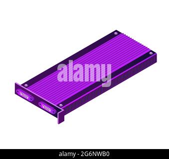 Single Video card of digital technology video electronic equipment Stock Vector