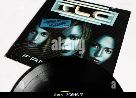 R&B group, TLC music album on vinyl record LP disc. Titled: Fan 