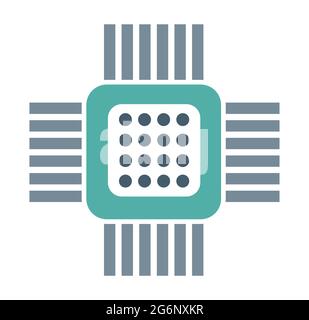 Single chip device of technology electronic microchip microcircuit Stock Vector