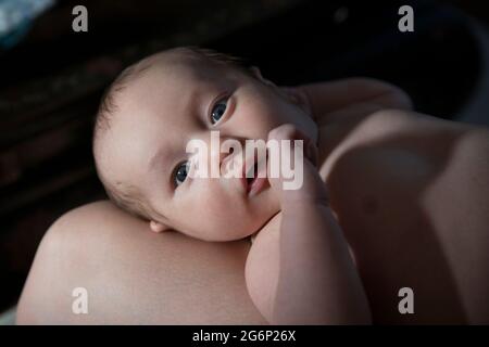 A portrait of a young baby Stock Photo