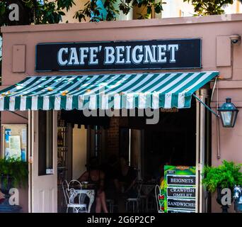 Small Café on Royal Street, French Quarter, New Orleans, Louisiana, USA Stock Photo