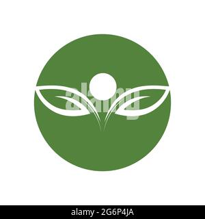 modern people leaf logo vector illustration design template Stock Vector