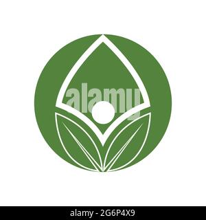 modern people leaf logo vector illustration design template Stock Vector