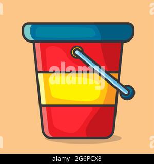 bucket home equipment isolated vector illustration in flat style Stock Vector