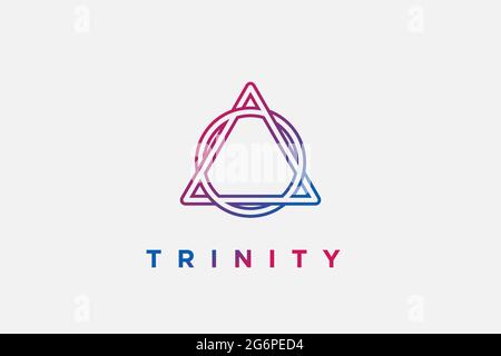 circle weave triangle tattoo, triangle interwoven with sides circle, vector template Stock Vector