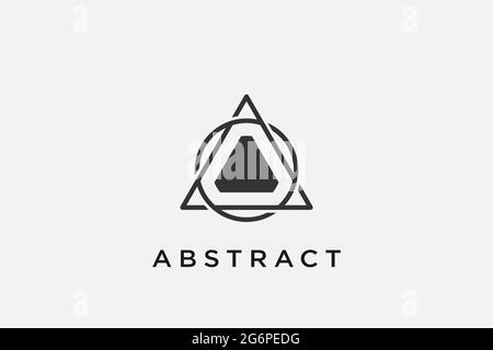 circle weave triangle tattoo, triangle interwoven with sides circle, vector template Stock Vector
