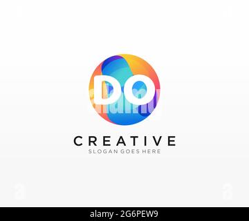 DO initial logo With Colorful Circle template Stock Vector
