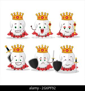 A Charismatic King skull cartoon character wearing a gold crown. Vector illustration Stock Vector
