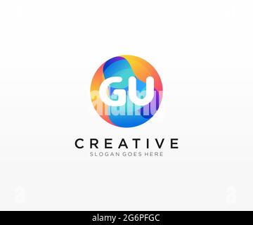 GU initial logo with rounded circle vector graphic Stock Vector Image ...