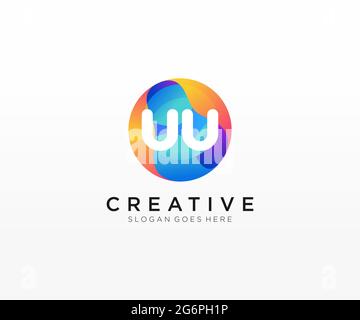 UU initial logo With Colorful Circle template Stock Vector