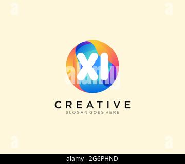 XI initial logo With Colorful Circle template Stock Vector