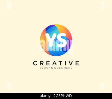 YS initial logo With Colorful Circle template Stock Vector