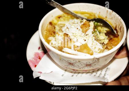 Full fill cup of chotpoti, Bangladeshi popular street food Stock Photo