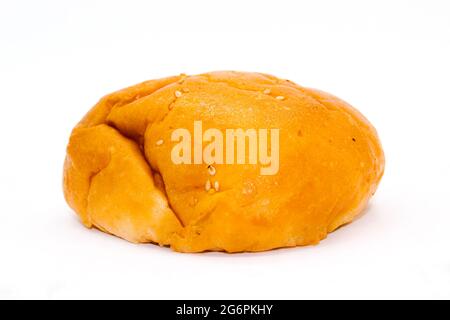 A picture of burger buns isolated on white background Stock Photo