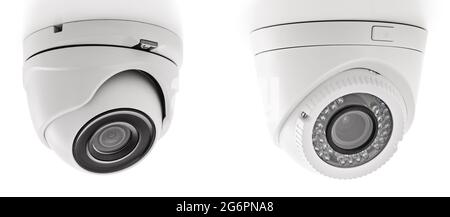 Security Camera isolated on white background with clipping path Stock Photo