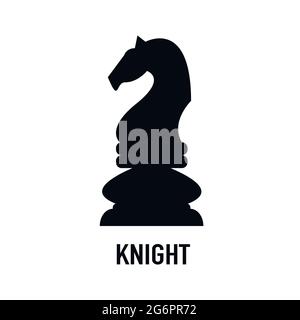 Black Chess Knight Horse silhouette logo design Stock Vector