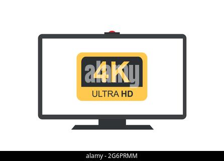 4K Ultra HD symbol, High definition 4K resolution mark on monitor Stock Vector