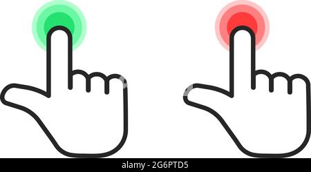 thin line hand tap start and stop Stock Vector