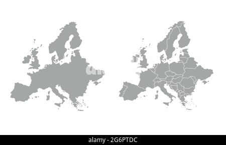 High quality map Europe with borders of the regions Stock Vector