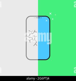 phone repair service after breakage Stock Vector