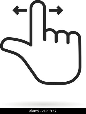 swipe scroll like thin line hand Stock Vector
