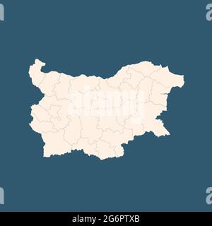 Bulgaria black map isolated on blue background vector Stock Vector