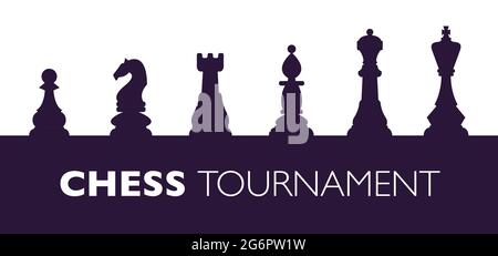 Chess tournament poster template. Sport game flyer design. Stock Vector