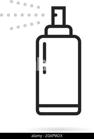 thin line bottle with aerosol spray Stock Vector
