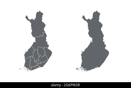 Finland map isolated on a white background. Stock Vector