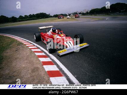 AUTO - F1 1978 - ARGENTINA GP - BUENOS AIRES - PHOTO: DPPI CARLOS REUTEMANN (ARG) / FERRARI 312T2 - ACTION Stock Photo