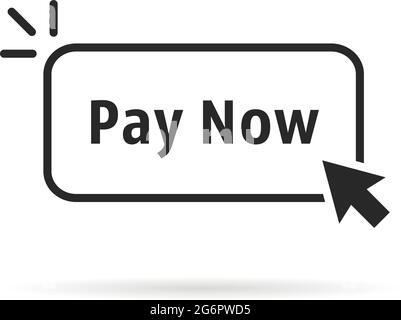 linear simple black pay now button Stock Vector