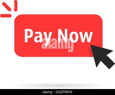 red pay now button isolated on white Stock Vector