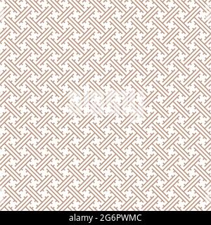 Monochrome neutral beige Chinese geometric seamless pattern. Retro tileable backgrounds line grid. Vintage style classic texture for wallpaper and Stock Vector