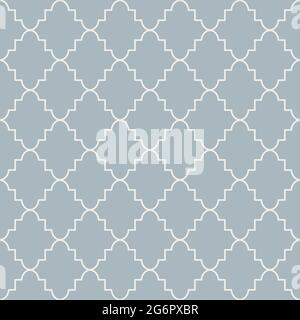 Monochrome blue geometric seamless pattern. Retro tileable backgrounds line grid. Vintage style classic texture for wallpaper and fabric print designs Stock Vector