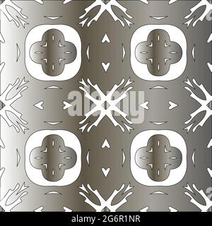 Silver metallic gradient with repeat Pattern . Abstract metallic background. Stock Vector