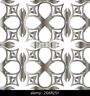 Silver metallic gradient with repeat Pattern . Abstract metallic background. Stock Vector