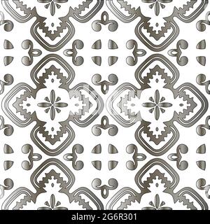 Silver metallic gradient with repeat Pattern . Abstract metallic background. Stock Vector