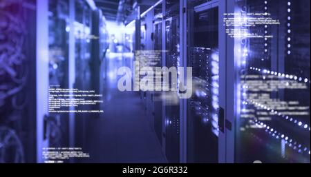 Computer servers in a server room Stock Photo