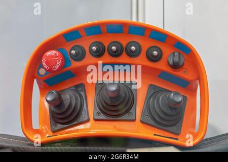 Wireless Remote Control Joystick Construction Crane Machine Stock Photo