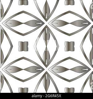 Silver metallic gradient with repeat Pattern . Abstract metallic background. Stock Vector