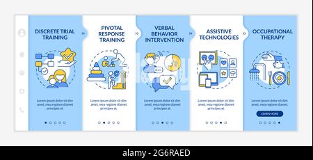 ASD therapy approaches onboarding vector template Stock Vector