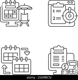 Work trackers linear icons set Stock Vector Image & Art - Alamy