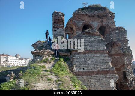 Istanbul,Turkey - 02-04-2017 : View of historical Istanbul walls Stock Photo