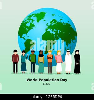 world population day flat vector Stock Vector