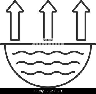 Water evaporation issue linear icon Stock Vector